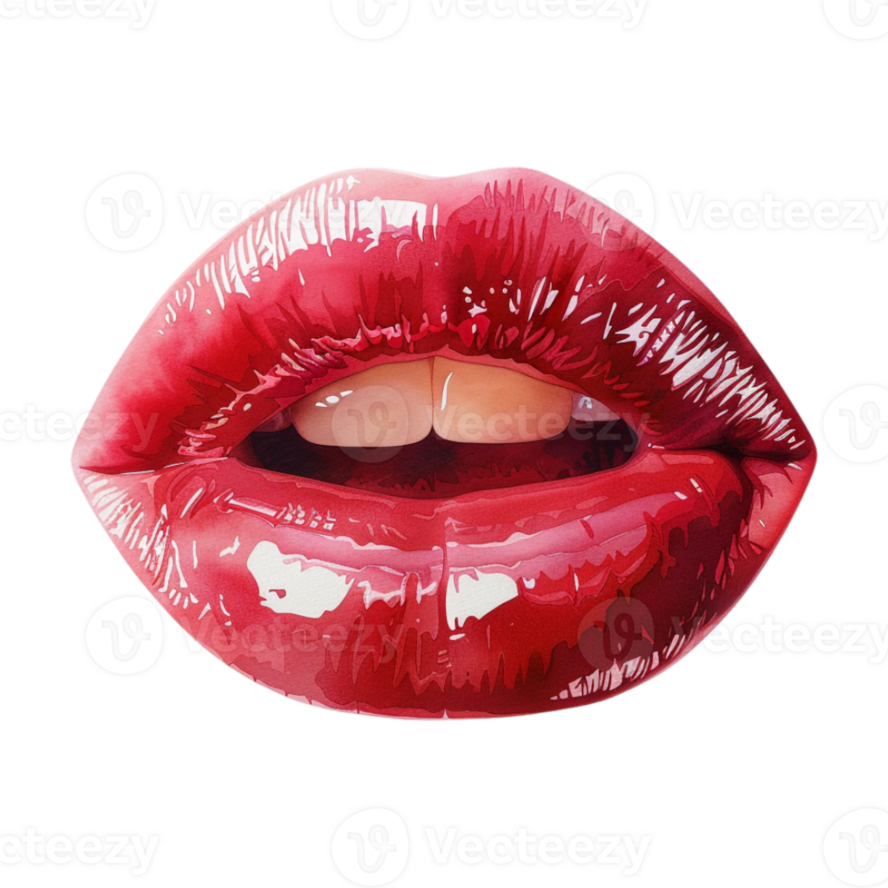 Woman Red Lips on Transparent Background png
