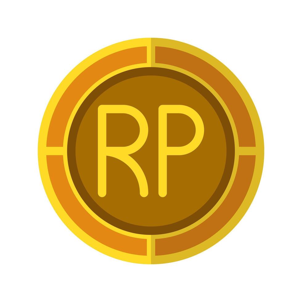 Rupiah coin icon. Currency flat icons in golden color, symbol of Indonesian money. vector