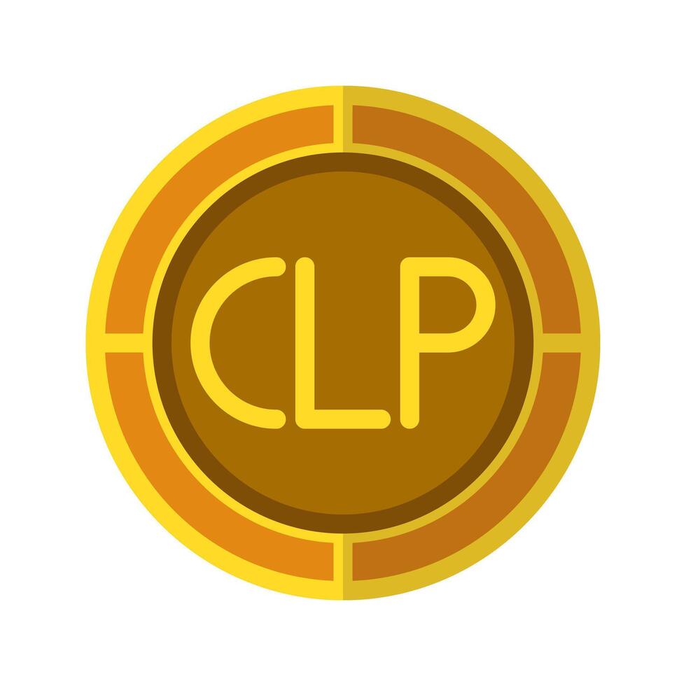 Peso coin icon. Currency flat icons in golden color, symbol of Chilean money. vector