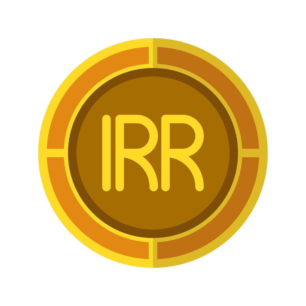Rial coin icon. Currency flat icons in golden color, symbol of Iranian money. vector