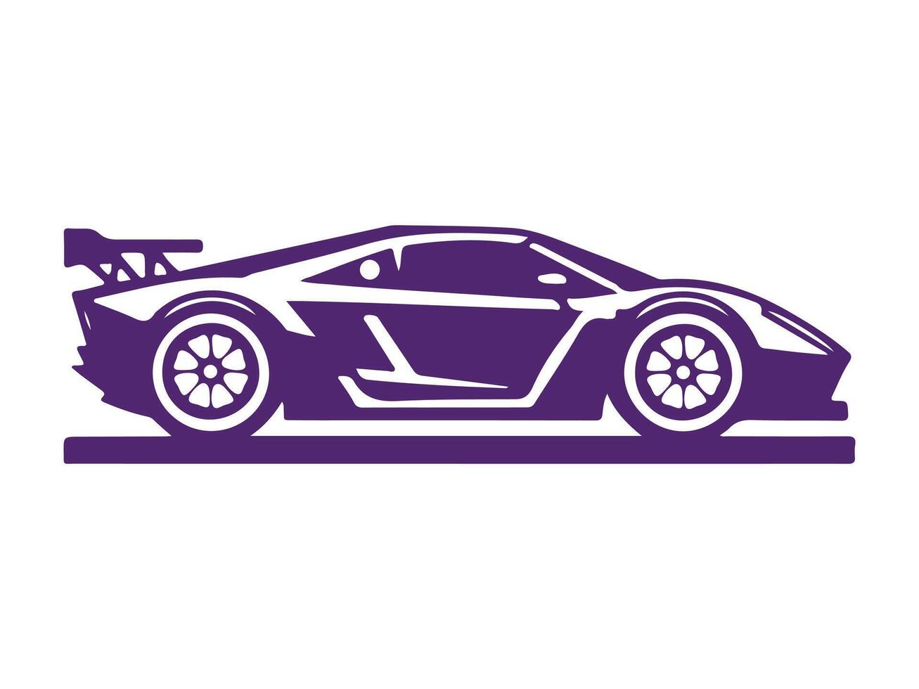 a purple sports car icon on a white background vector