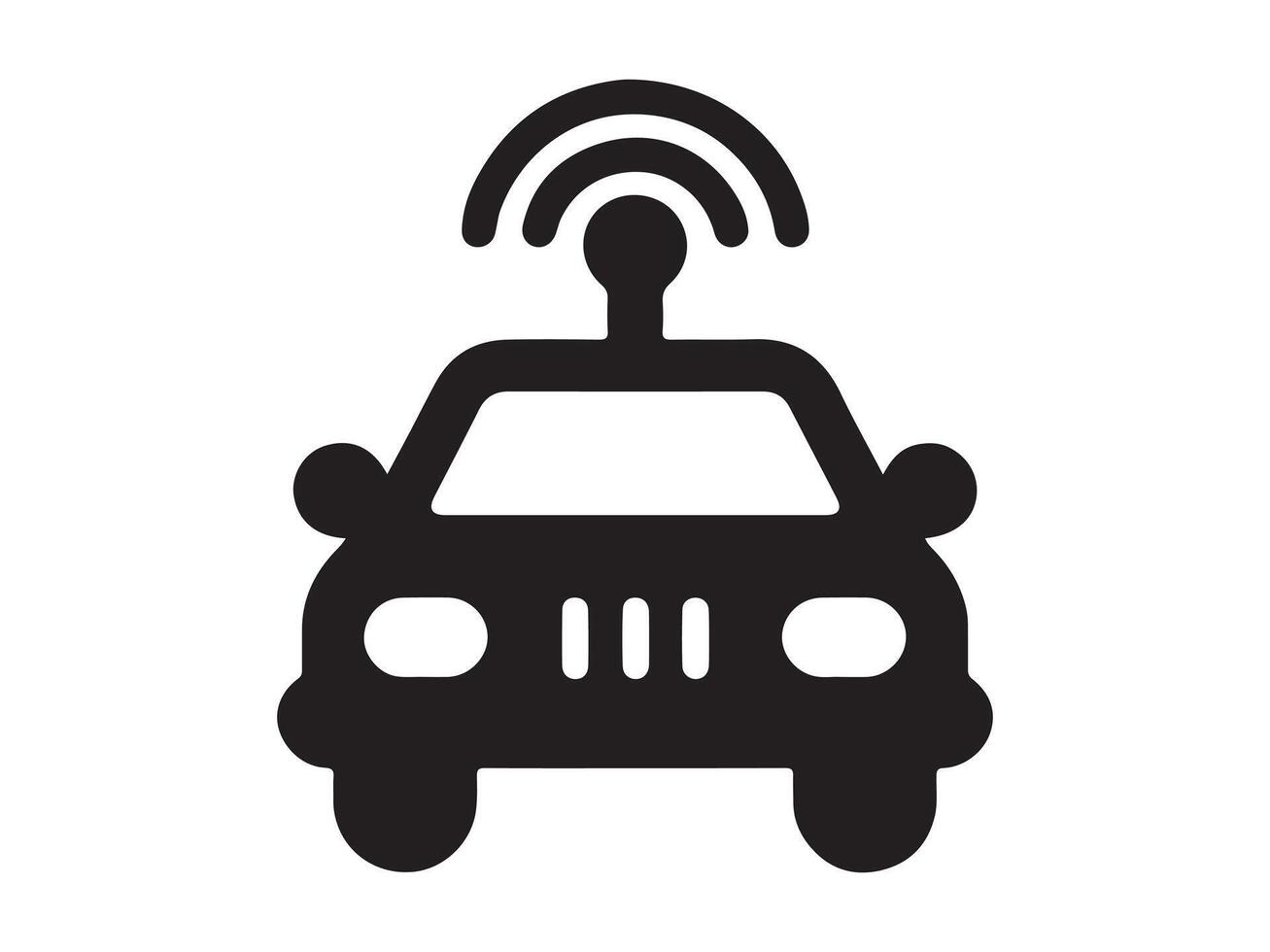 car with wifi icon on white background vector