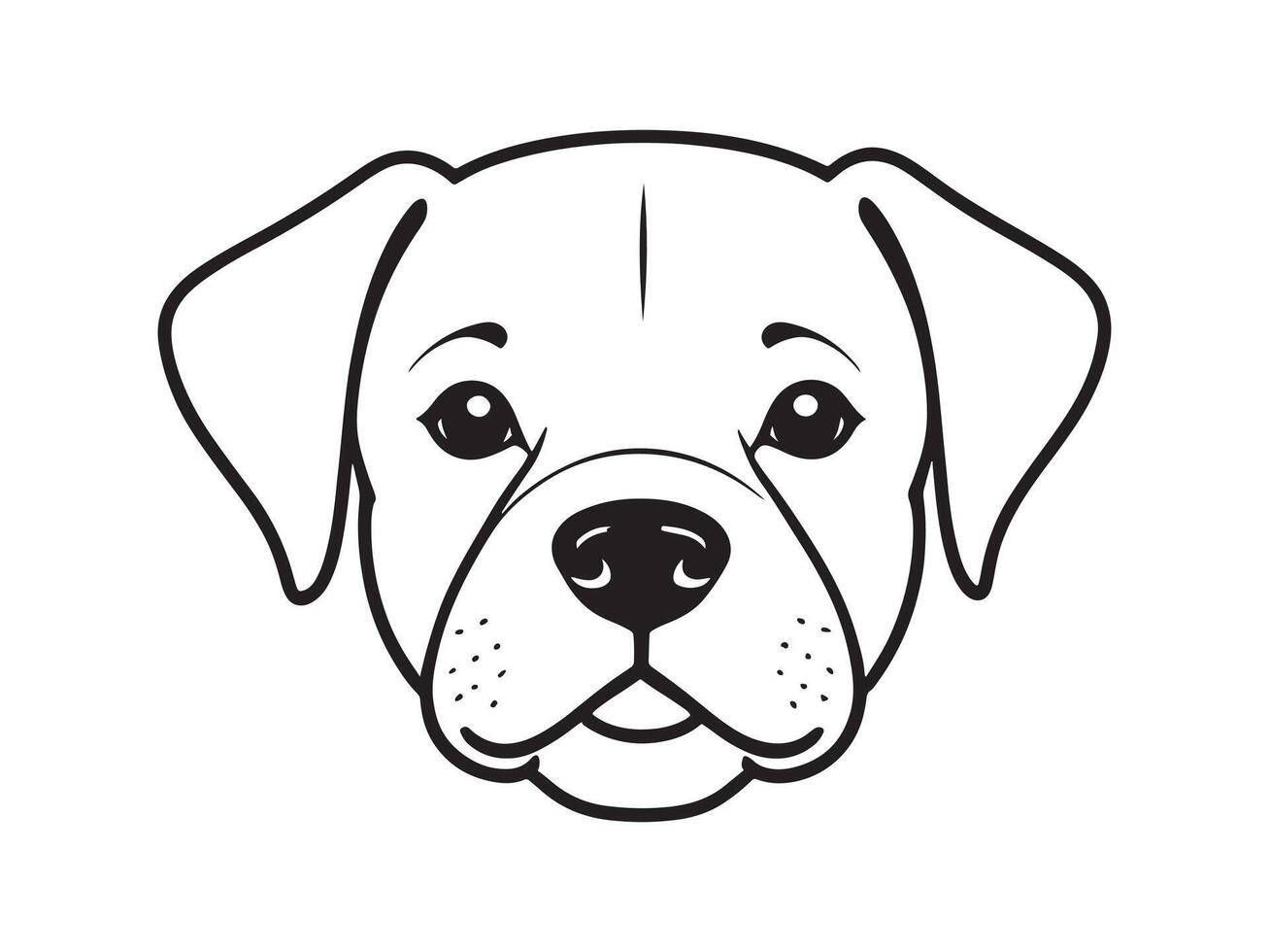 a dog's face is shown in a black and white drawing vector