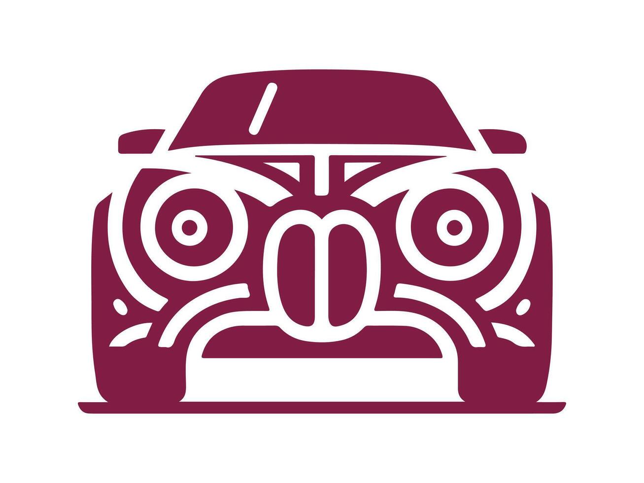 a car with a face on it, with a tribal design vector