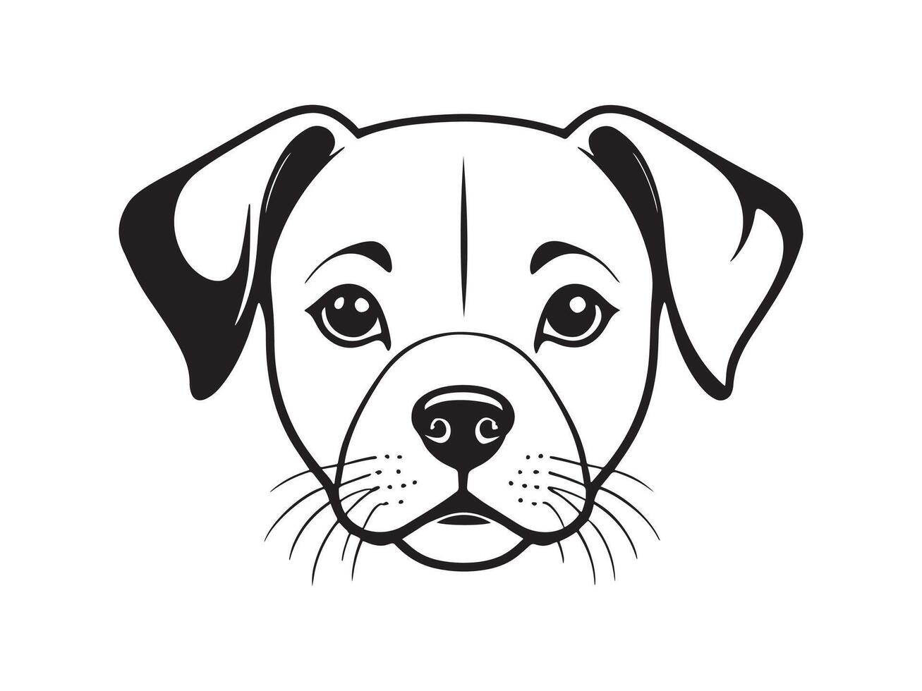 a black and white drawing of a dog's face vector
