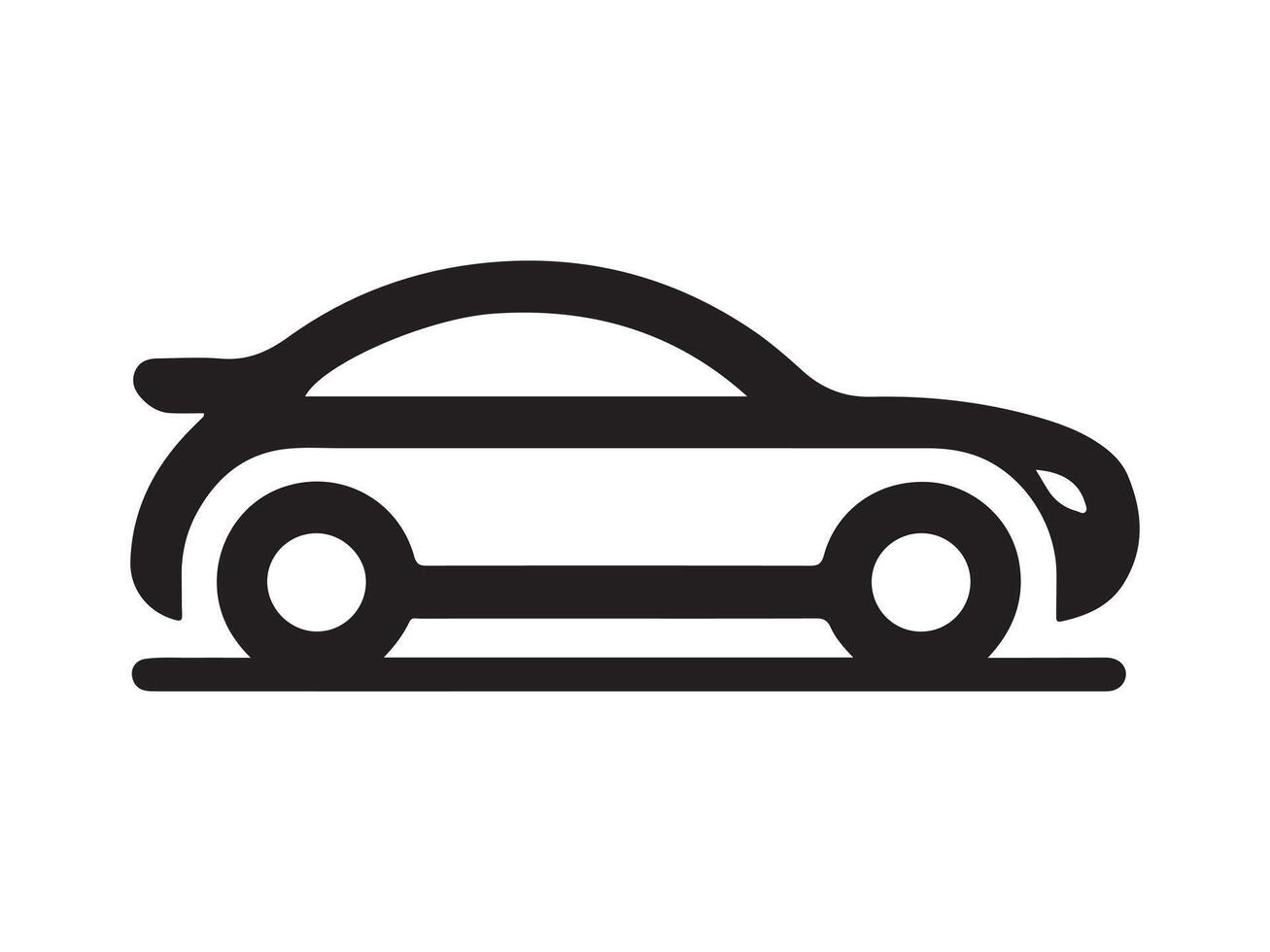 car icon on white background, black and white illustration vector