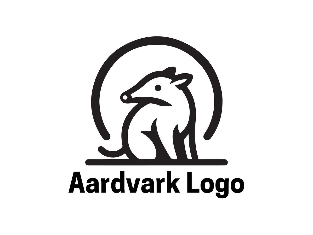 Aardvark Logo. Aardvark icon. Aardvark face logo. Silhouette simple. Flat style. Logo design template. illustration. Animal logotype concept. vector