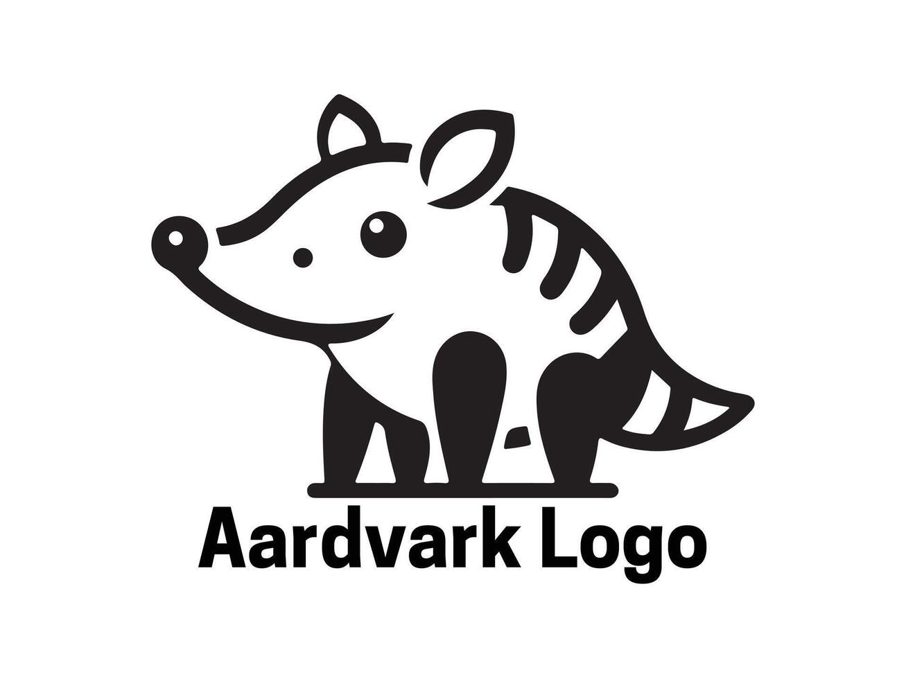 Aardvark Logo. Aardvark icon. Aardvark face logo. Silhouette simple. Flat style. Logo design template. illustration. Animal logotype concept. vector