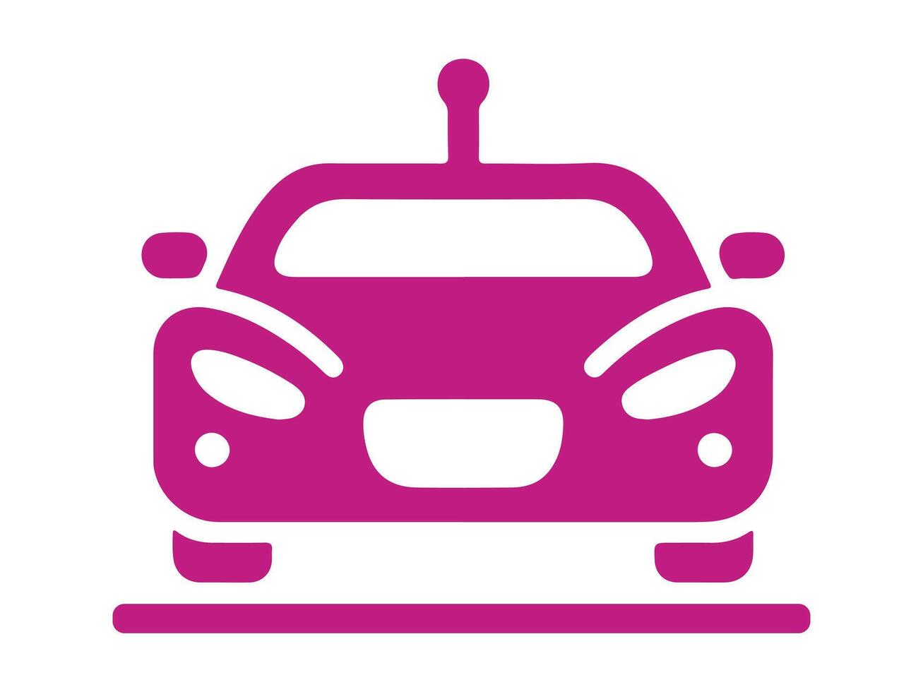 a pink car icon on a white background vector