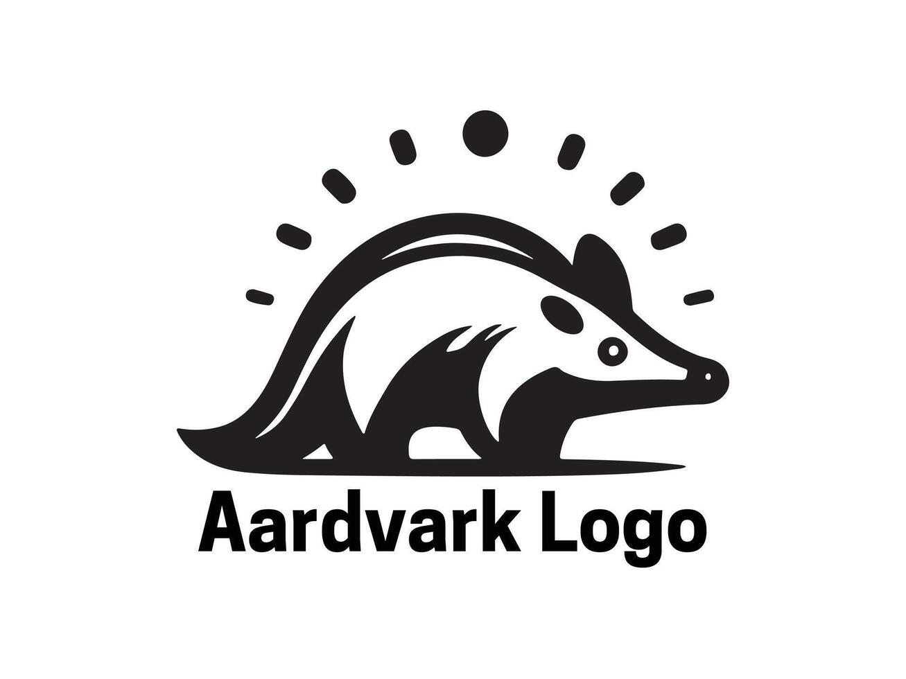 Aardvark Logo. Aardvark icon. Aardvark face logo. Silhouette simple. Flat style. Logo design template. illustration. Animal logotype concept. vector