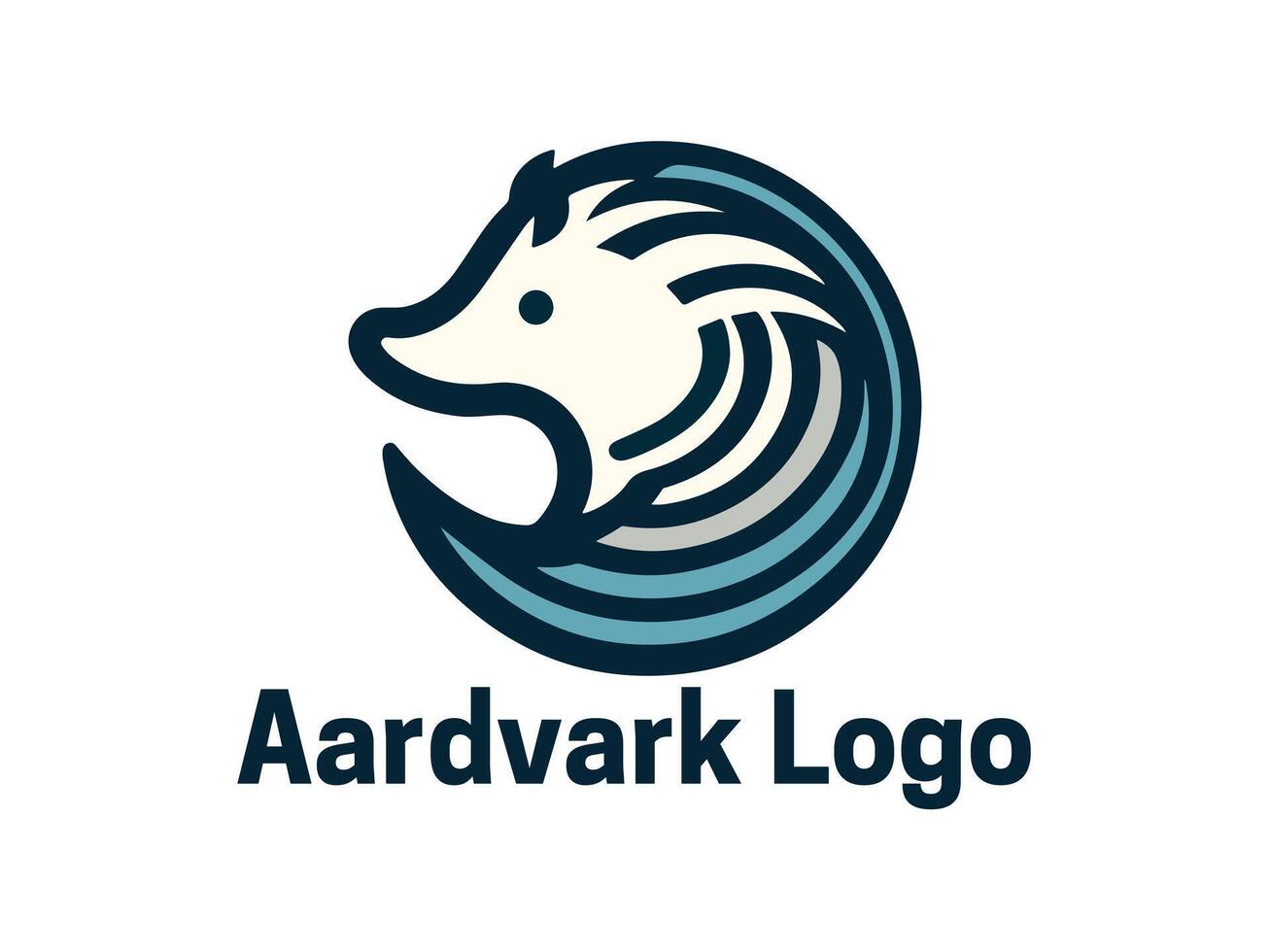 Aardvark Logo. Aardvark icon. Aardvark face logo. Silhouette simple. Flat style. Logo design template. illustration. Animal logotype concept. vector