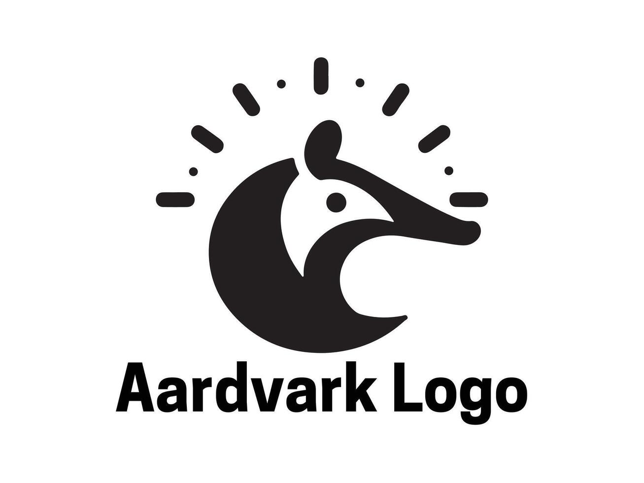 Aardvark Logo. Aardvark icon. Aardvark face logo. Silhouette simple. Flat style. Logo design template. illustration. Animal logotype concept. vector