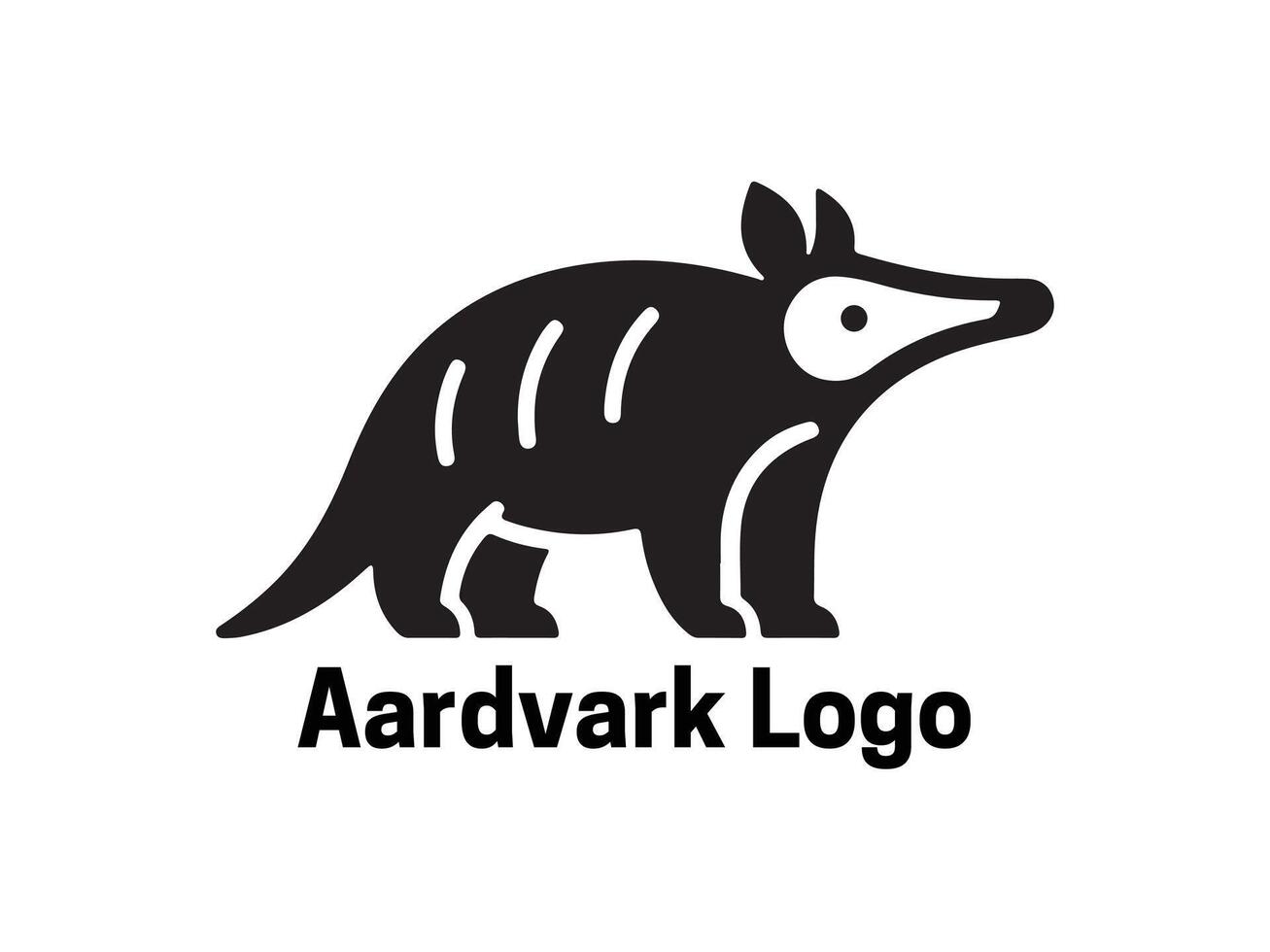 Aardvark Logo. Aardvark icon. Aardvark face logo. Silhouette simple. Flat style. Logo design template. illustration. Animal logotype concept. vector