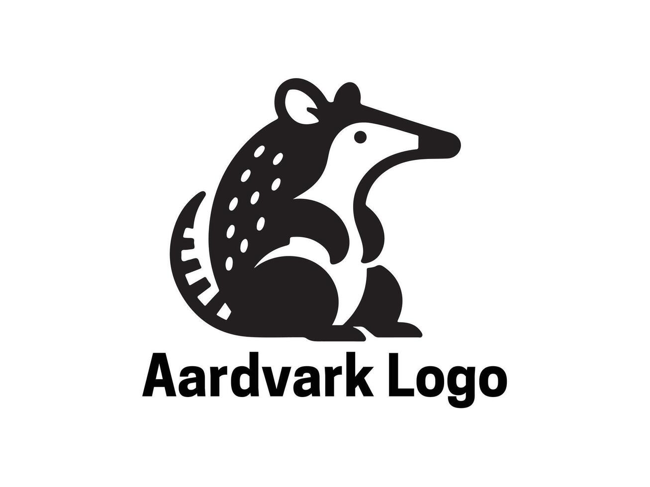 Aardvark Logo. Aardvark icon. Aardvark face logo. Silhouette simple. Flat style. Logo design template. illustration. Animal logotype concept. vector