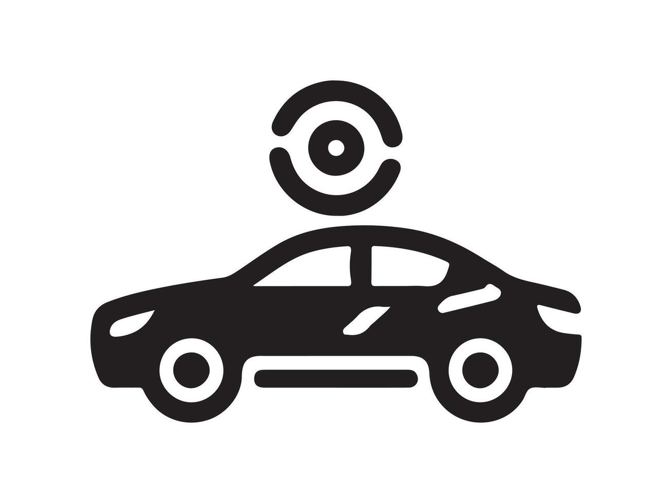 car with radar and camera icon illustration vector