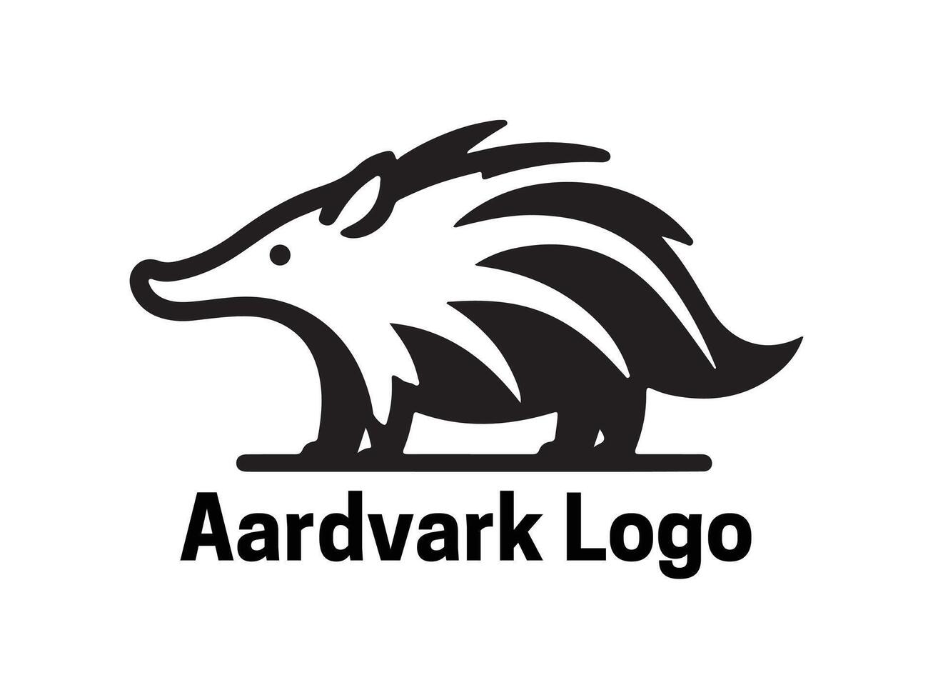 Aardvark Logo. Aardvark icon. Aardvark face logo. Silhouette simple. Flat style. Logo design template. vector