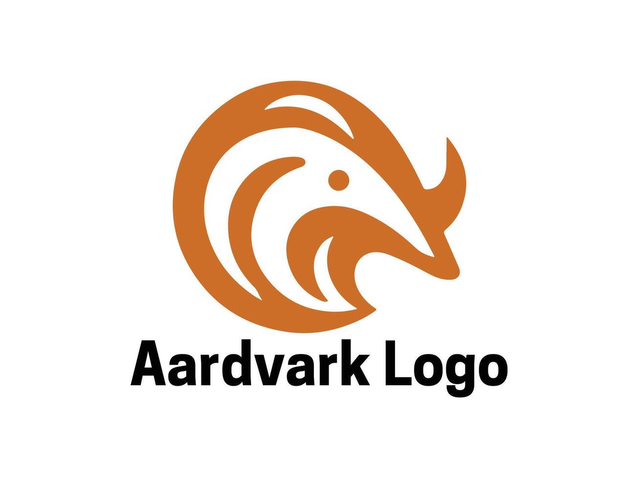Aardvark Logo. Aardvark icon. Aardvark face logo. Silhouette simple. Flat style. Logo design template. illustration. Animal logotype concept. vector