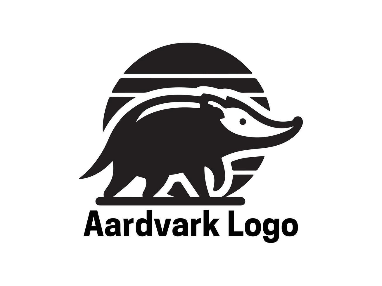Aardvark Logo. Aardvark icon. Aardvark face logo. Silhouette simple. Flat style. Logo design template. illustration. Animal logotype concept. vector