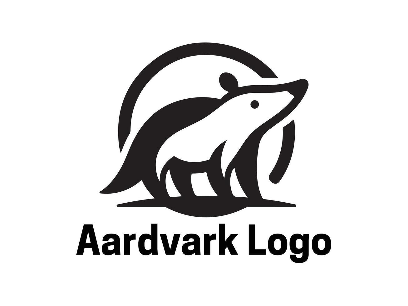 Aardvark Logo. Aardvark icon. Aardvark face logo. Silhouette simple. Flat style. Logo design template. illustration. Animal logotype concept. vector