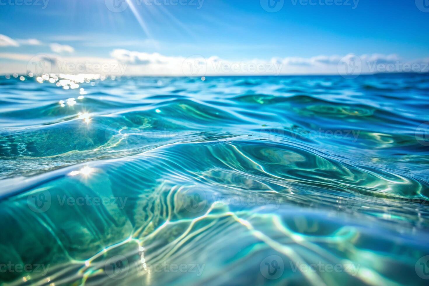 Blue sea water background photo