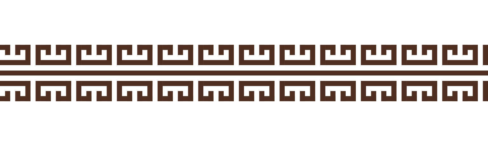 Greek key seamless border pattern collection. Decorative ancient meander, Greece ornament with repeated geometric motifs vector