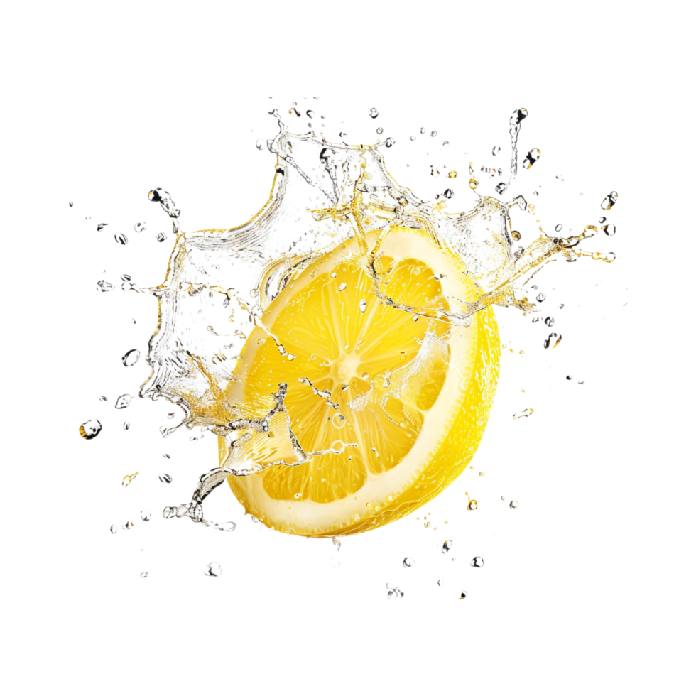 Lemon Slice With Water on Transparent Background png