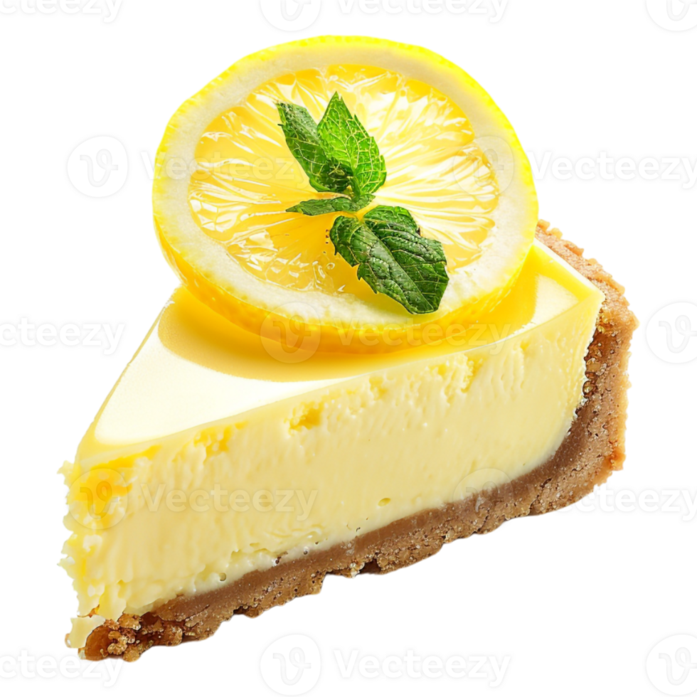 Yellow Cheese Lemon Cake on Transparent Background png
