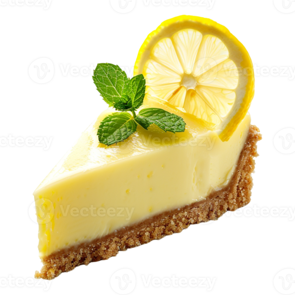 Yellow Cheese Lemon Cake on Transparent Background png
