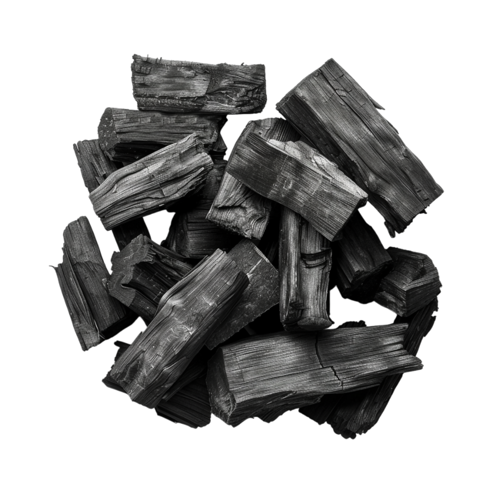 Chopped Coal Pieces on Transparent Background png