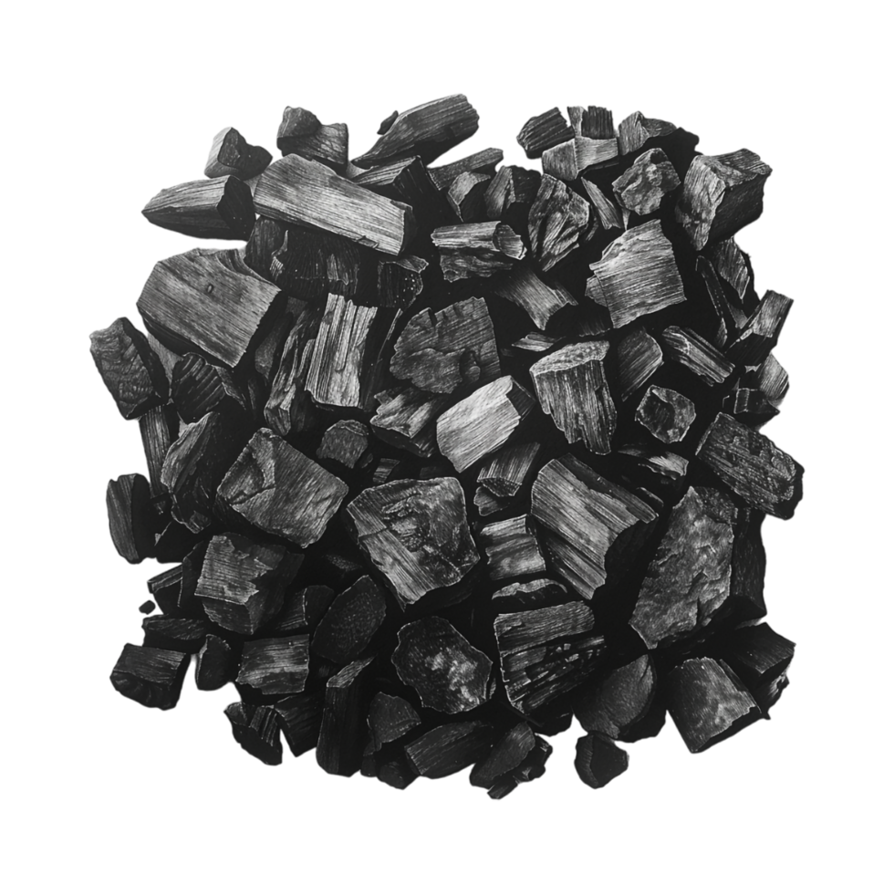 Chopped Coal Pieces on Transparent Background png