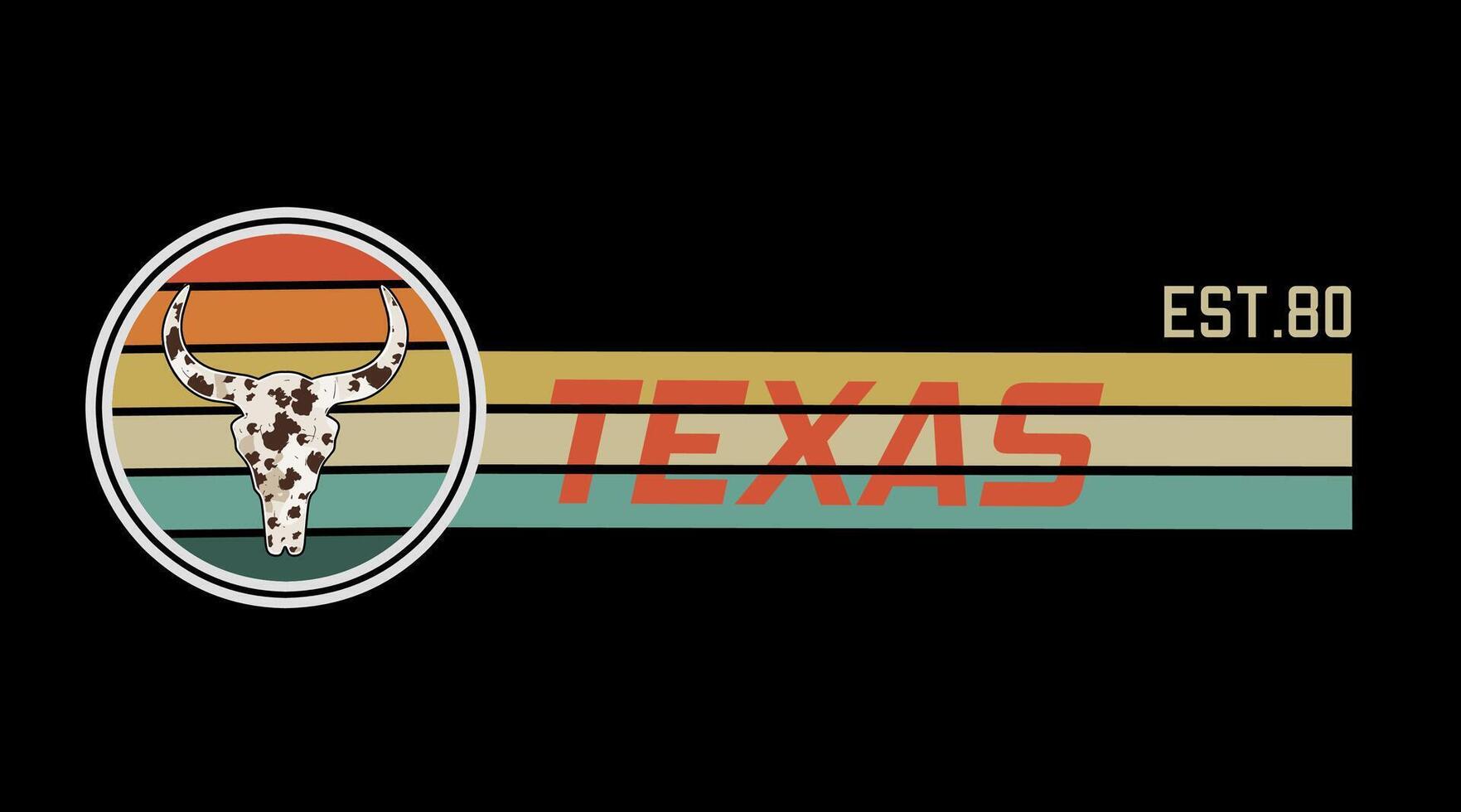 Texas long horn with retro color perfect for print, apparel, sticker, etc vector