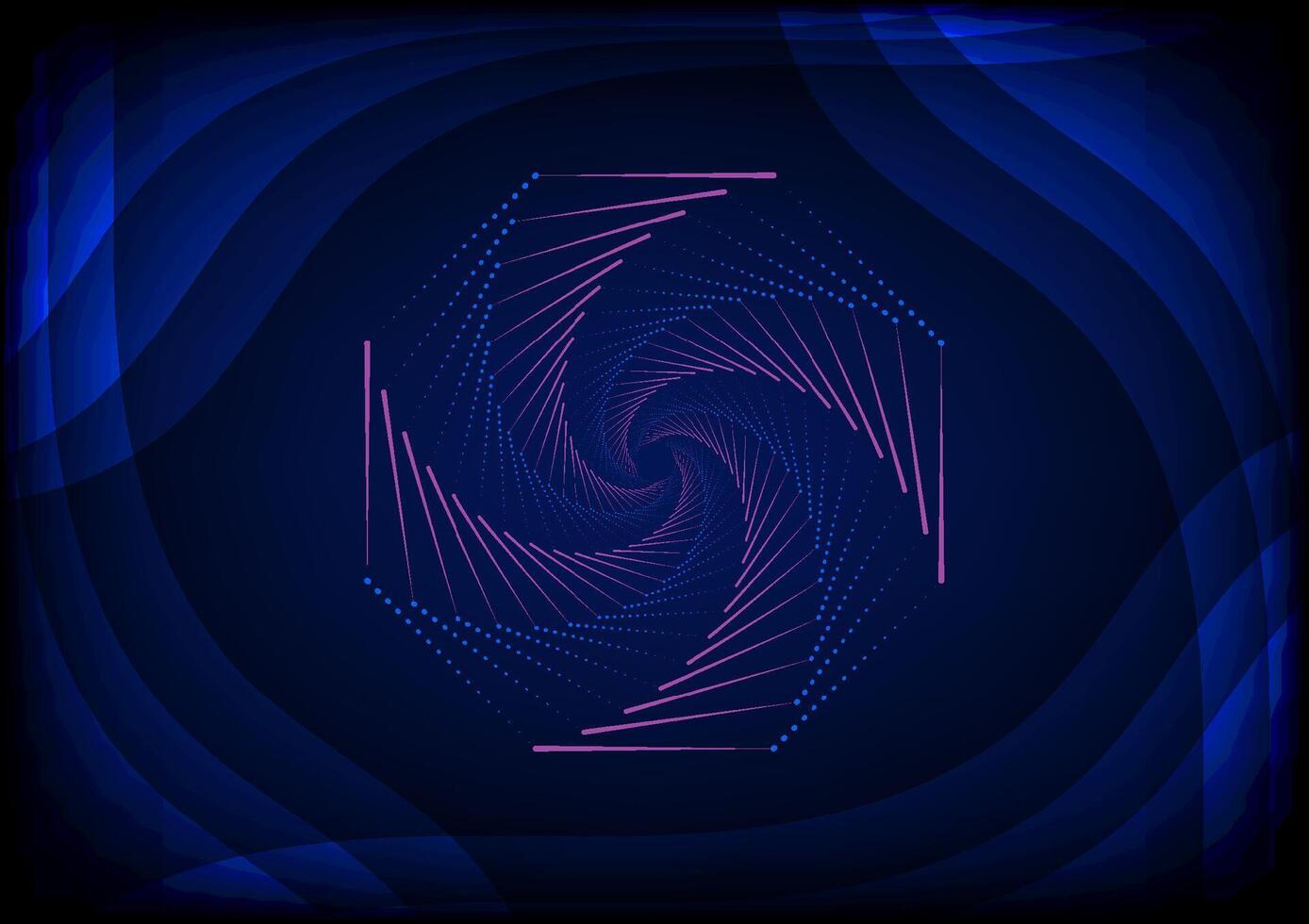Hi-tech with octagonal line, and rectangular shapes on a blue and abstract background. Futuristic communication and connection concept. cyberspace, and digital innovation vector