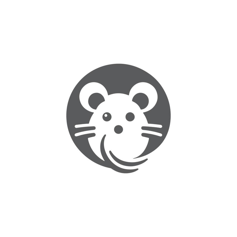 simple eye catching minimalist mouse logo, black and white, mouse logo silhouette vector