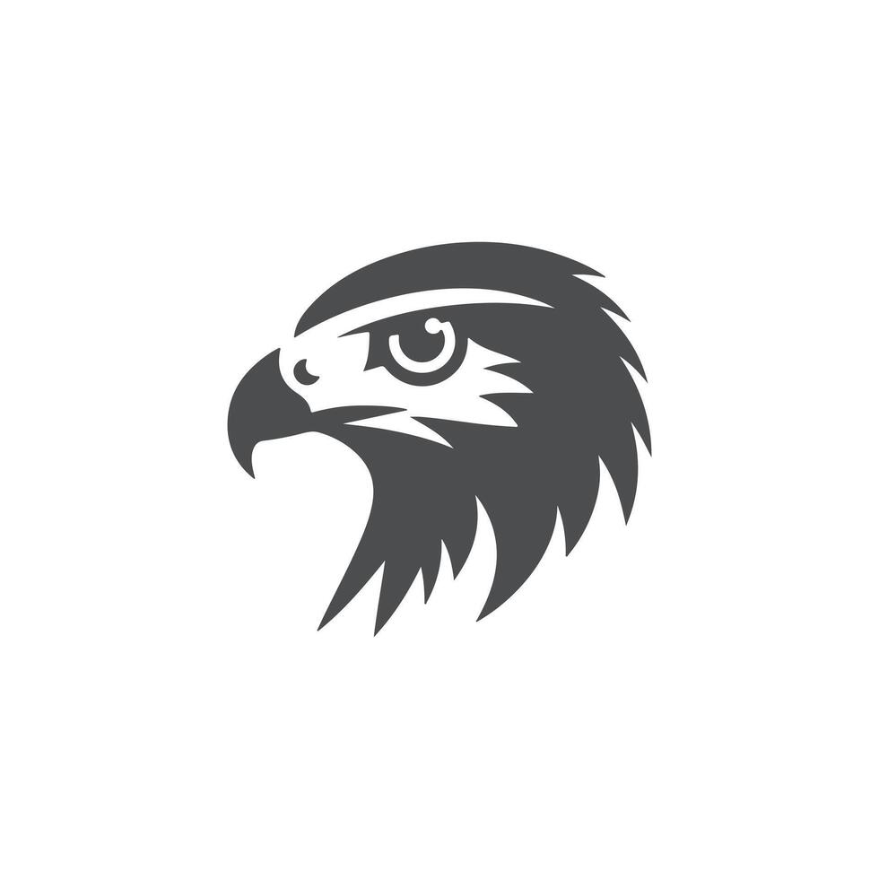 simple eye catching minimalist hawk bird silhouette, black and white, white background vector