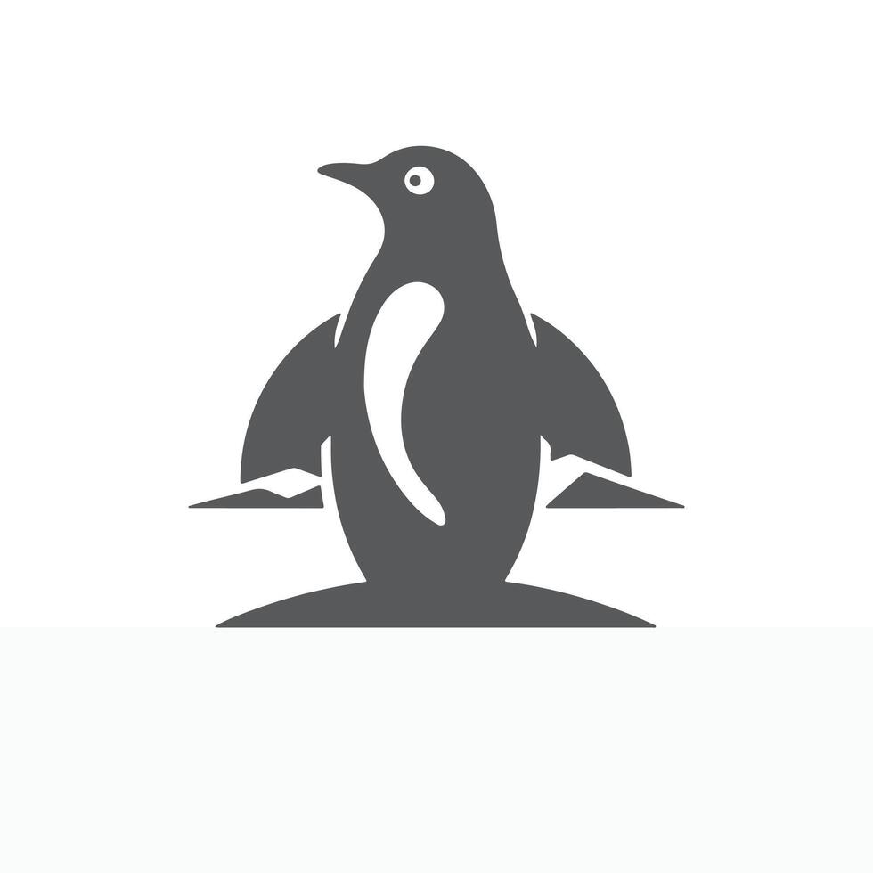 simple eye catching minimalist head penguin, black and white, white background vector