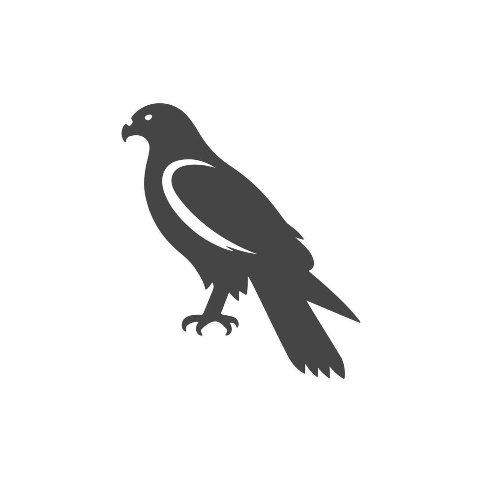 simple eye catching minimalist hawk bird silhouette, black and white, hawh bird, white background vector
