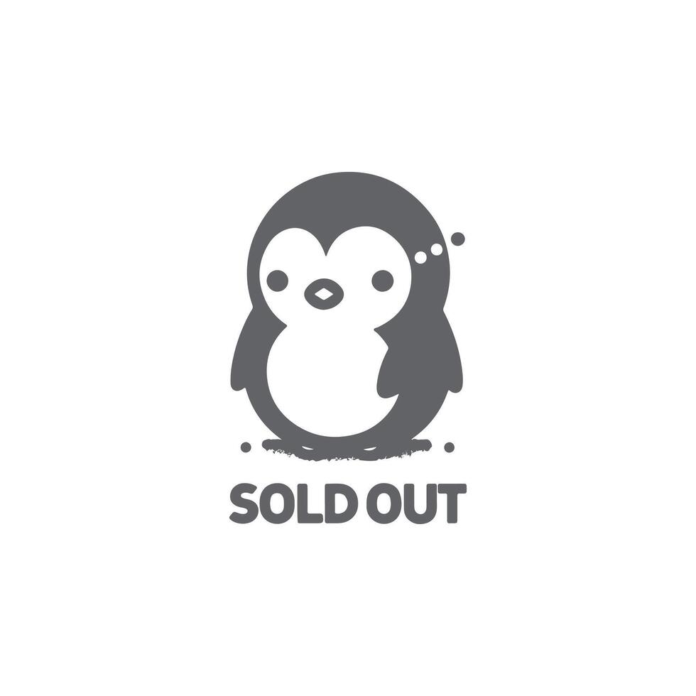 simple eye catching minimalist head penguin, black and white, white background vector