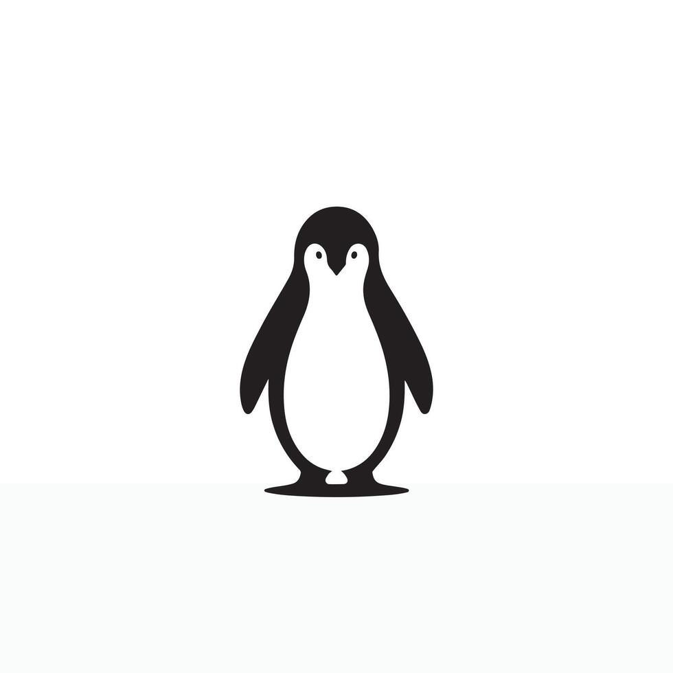simple eye catching minimalist head penguin, black and white, white background vector