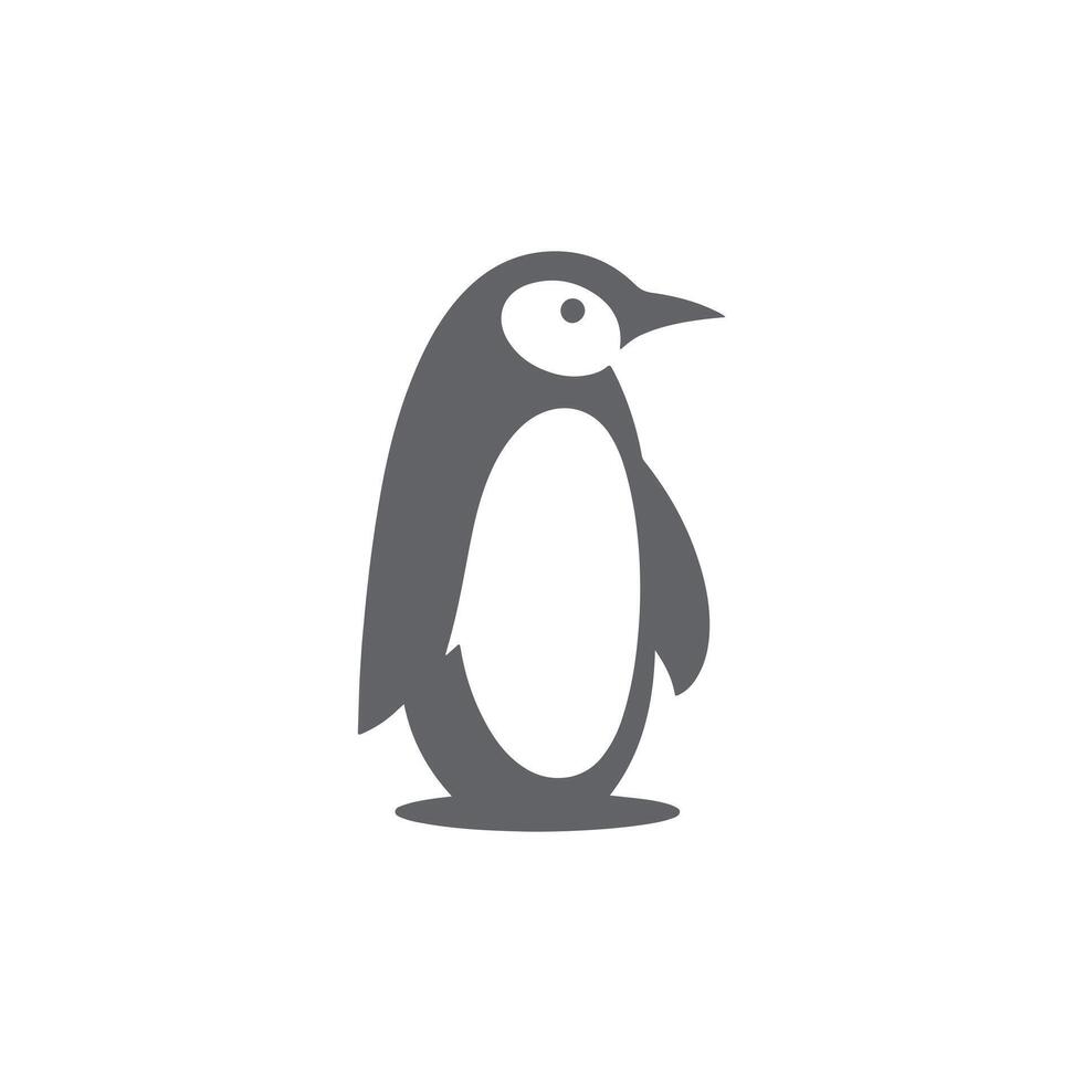 simple eye catching minimalist head penguin, black and white, white background vector