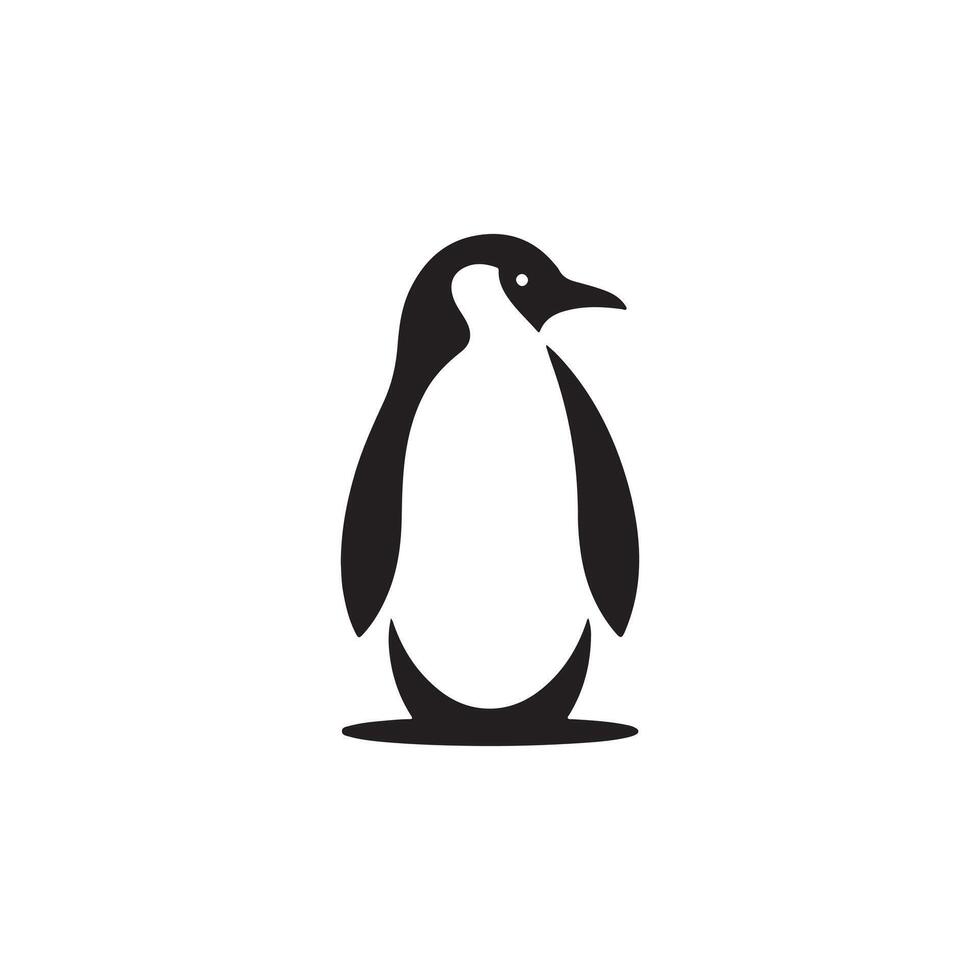 simple eye catching minimalist head penguin, black and white, white background vector