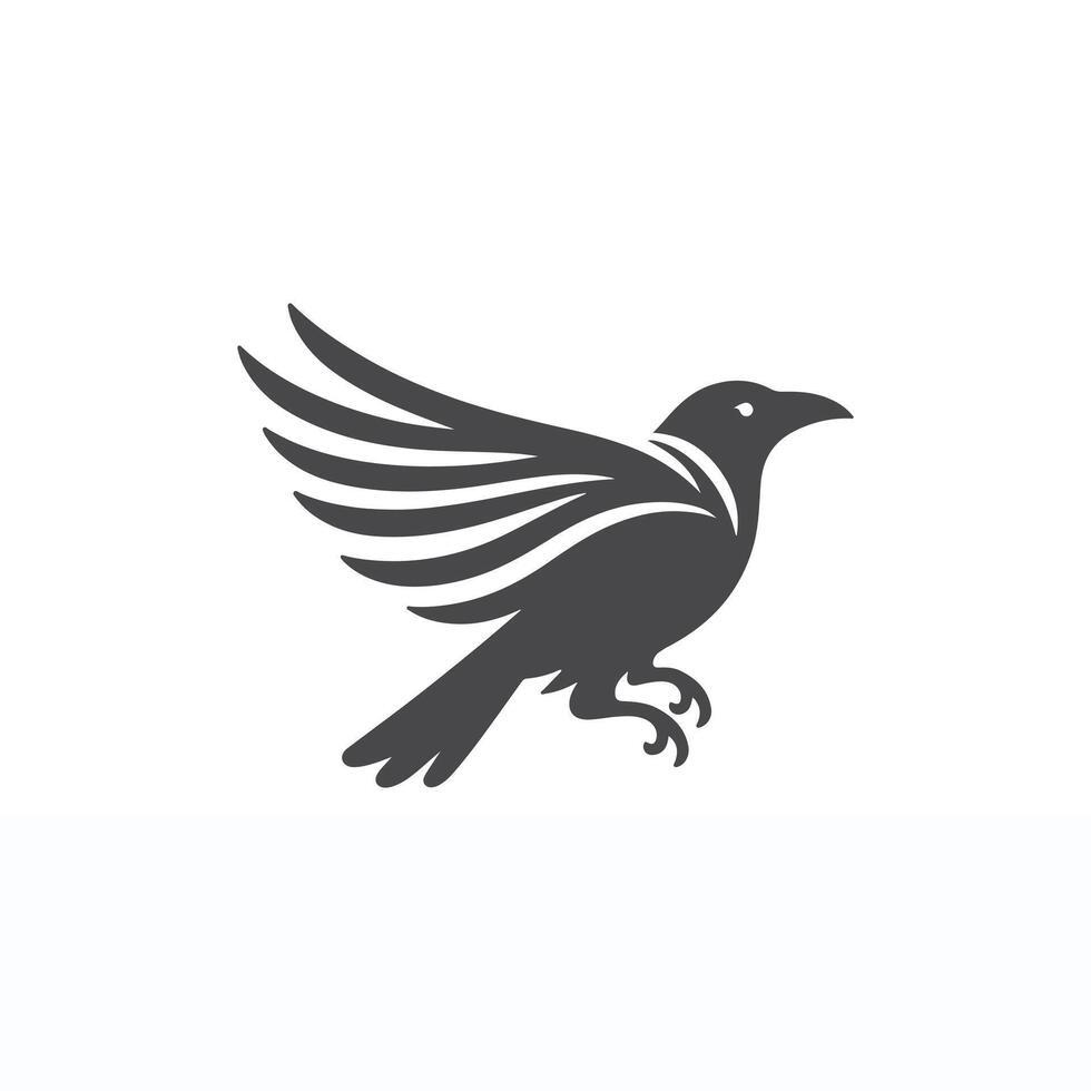 simple eye catching minimalist hawk bird silhouette, black and white, hawh bird, white background vector