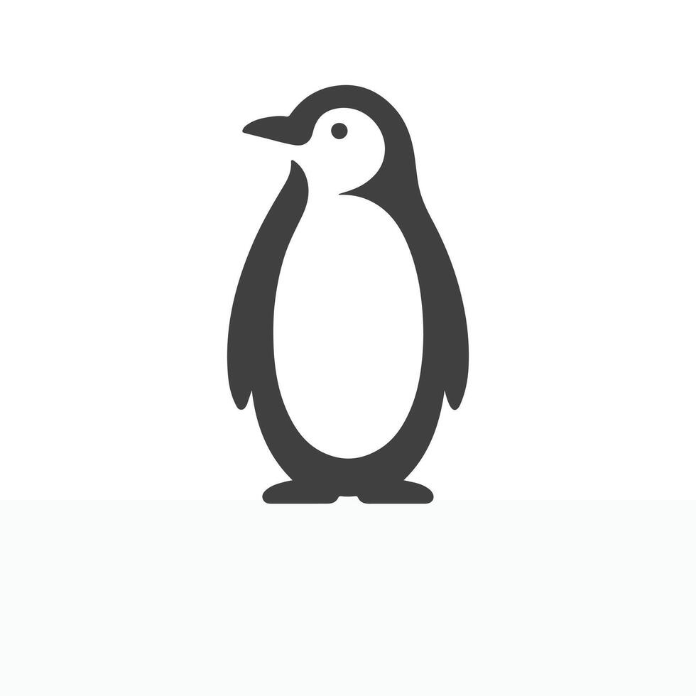 simple eye catching minimalist head penguin, black and white, white background vector