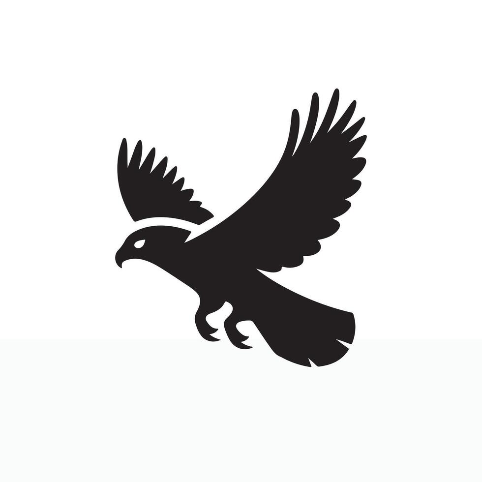 simple eye catching minimalist hawk bird silhouette, black and white, hawh bird, white background vector