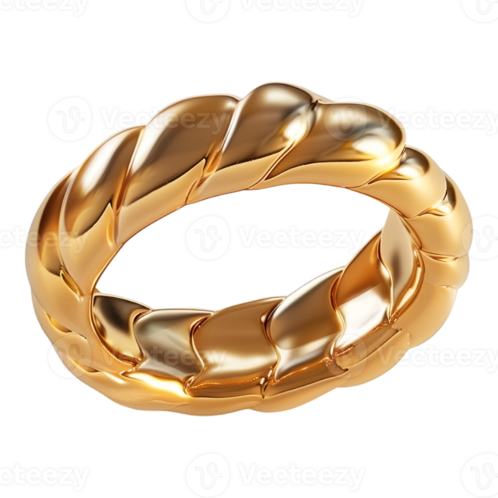Luxury Gold Ring on Transparent Background png