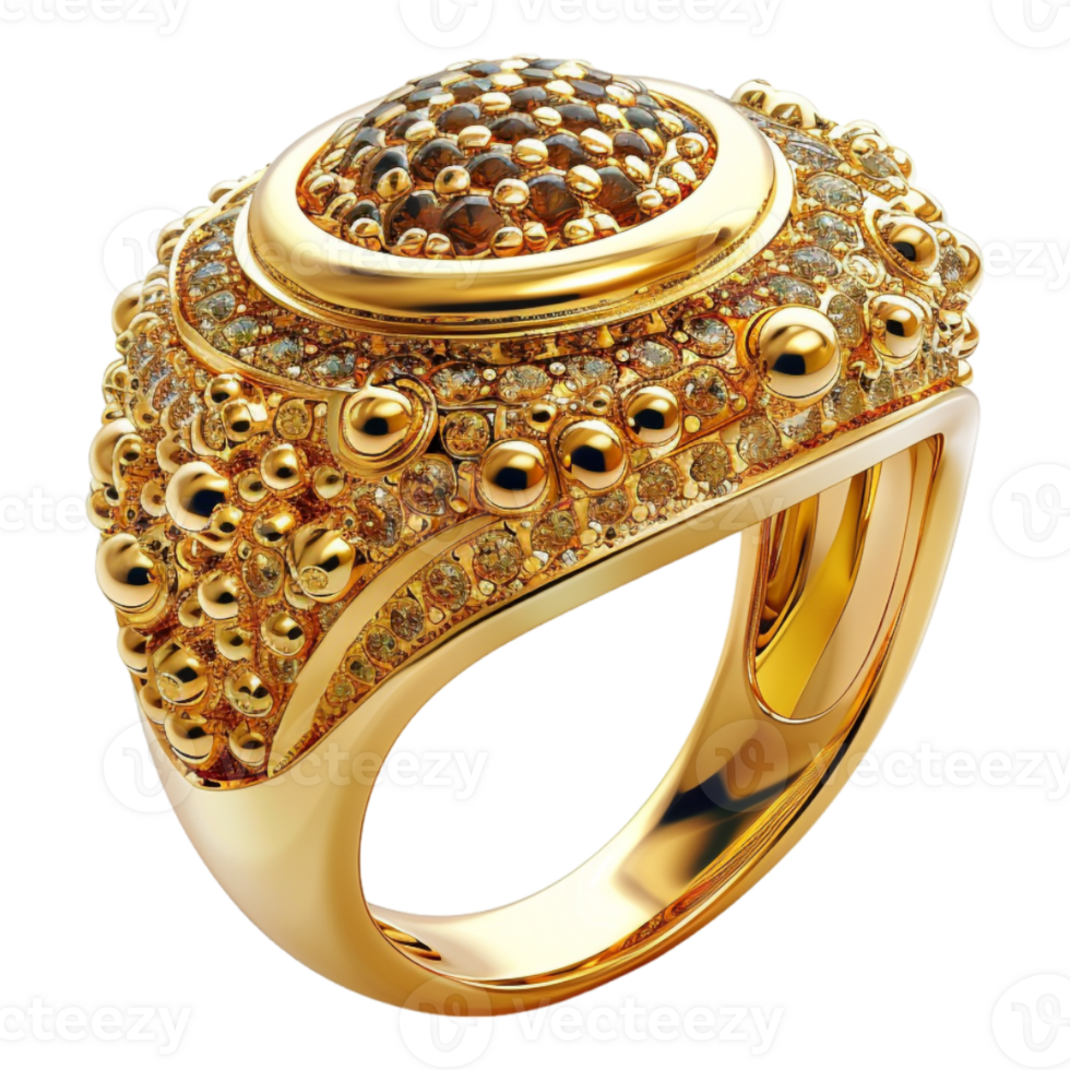 Luxury Gold Ring on Transparent Background png