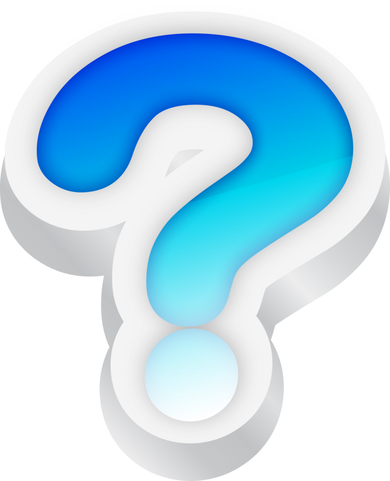 Question mark, Blue Gradient Text Effect 3D png
