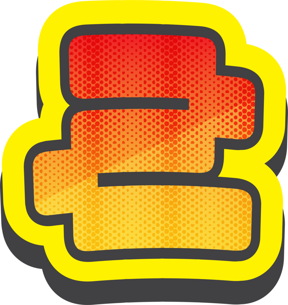Number 2, Pixel Comic Alphabet png
