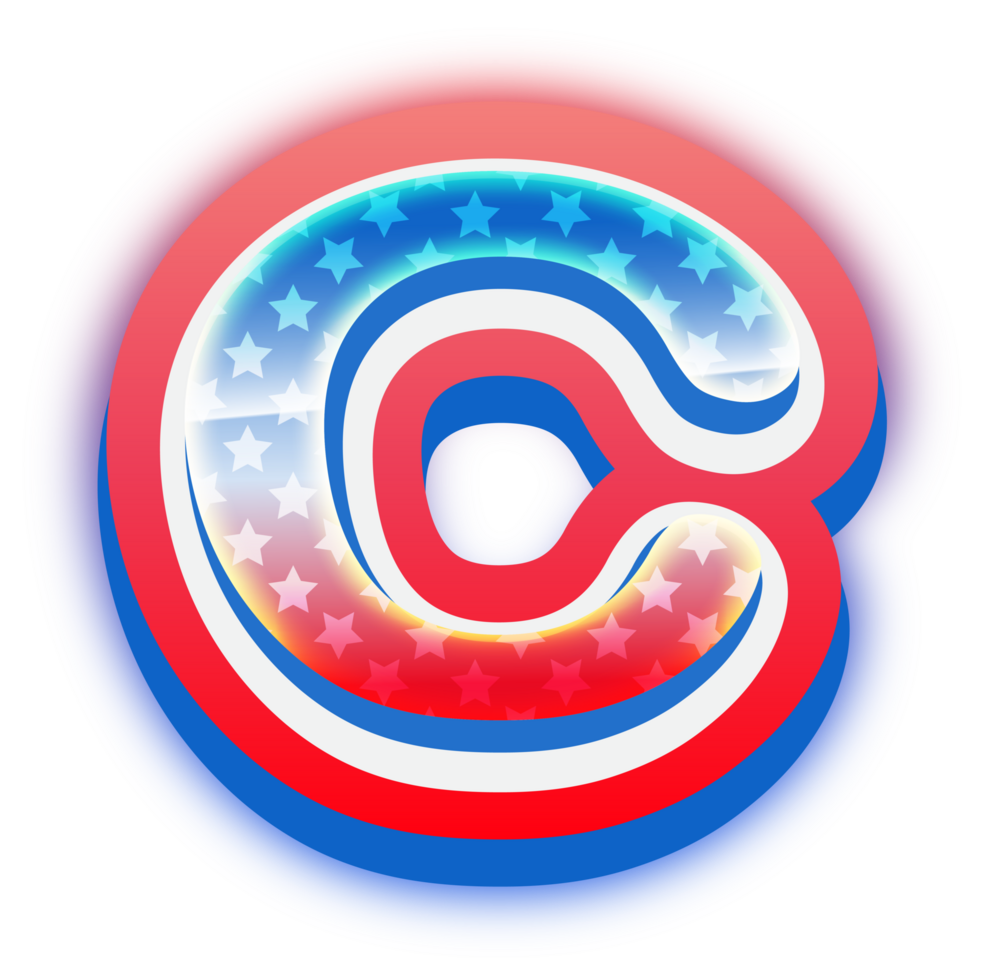 Letter C, Red Blue Neon Alphabet png