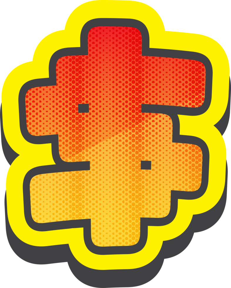 Dollar, Pixel Comic Alphabet png