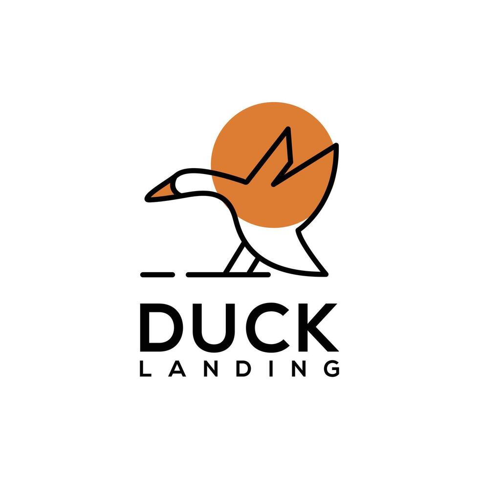 Duck Landing Logo Design vector
